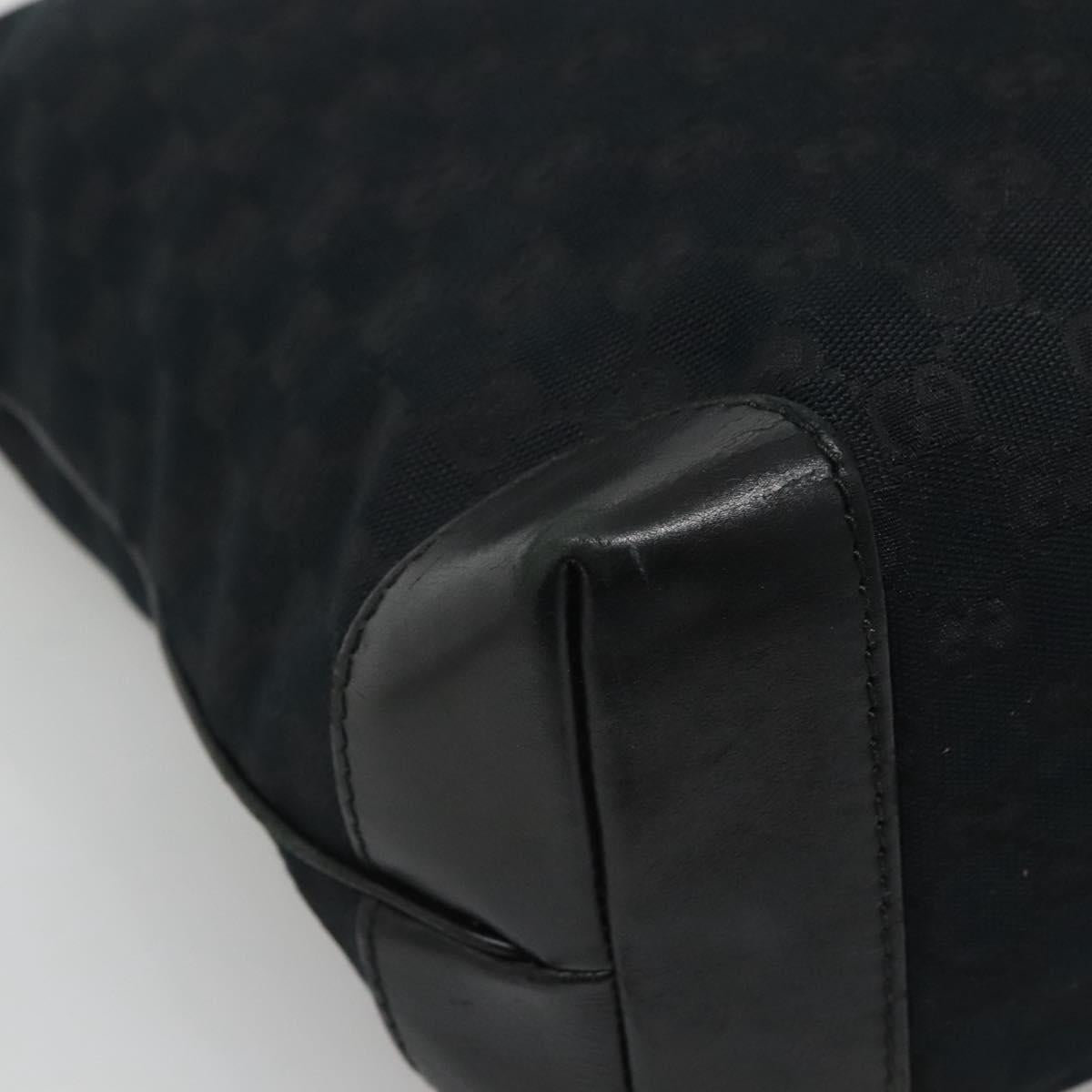 GUCCI GG Canvas Tote Bag Black Gold 305585 Auth bs24442