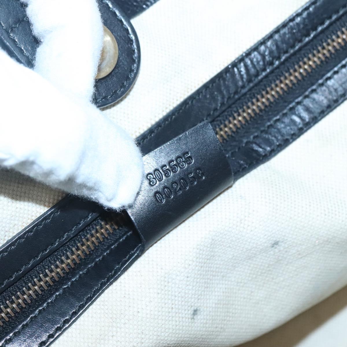 GUCCI GG Canvas Tote Bag Black Gold 305585 Auth bs24442