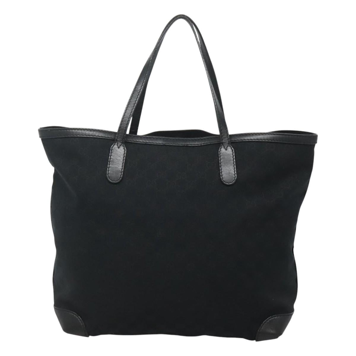 GUCCI GG Canvas Tote Bag Black Gold 305585 Auth bs24442