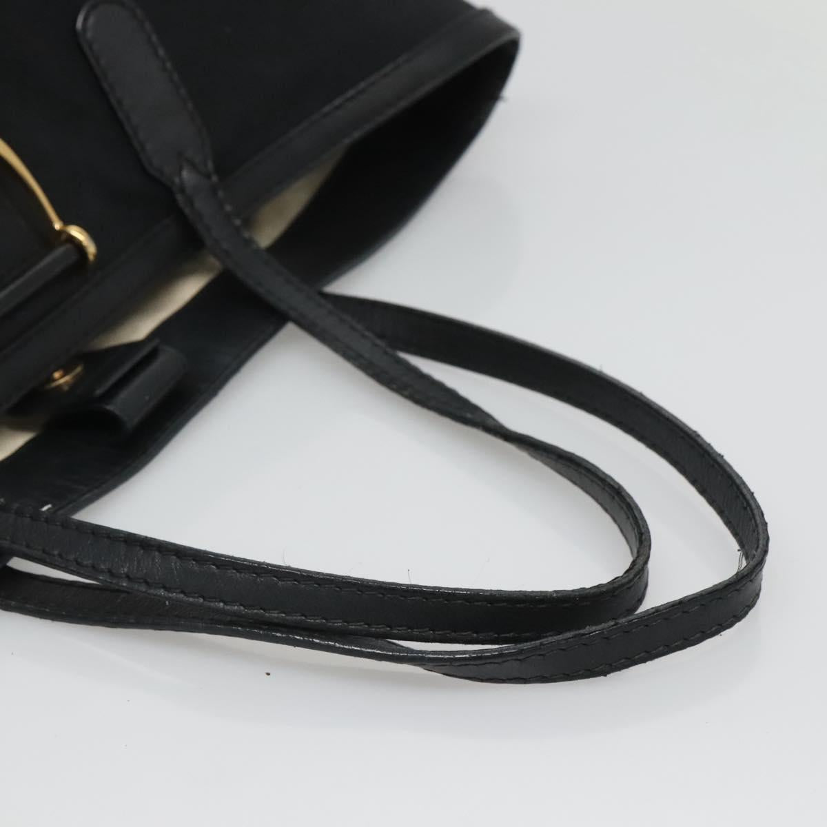 GUCCI GG Canvas Tote Bag Black Gold 305585 Auth bs24442