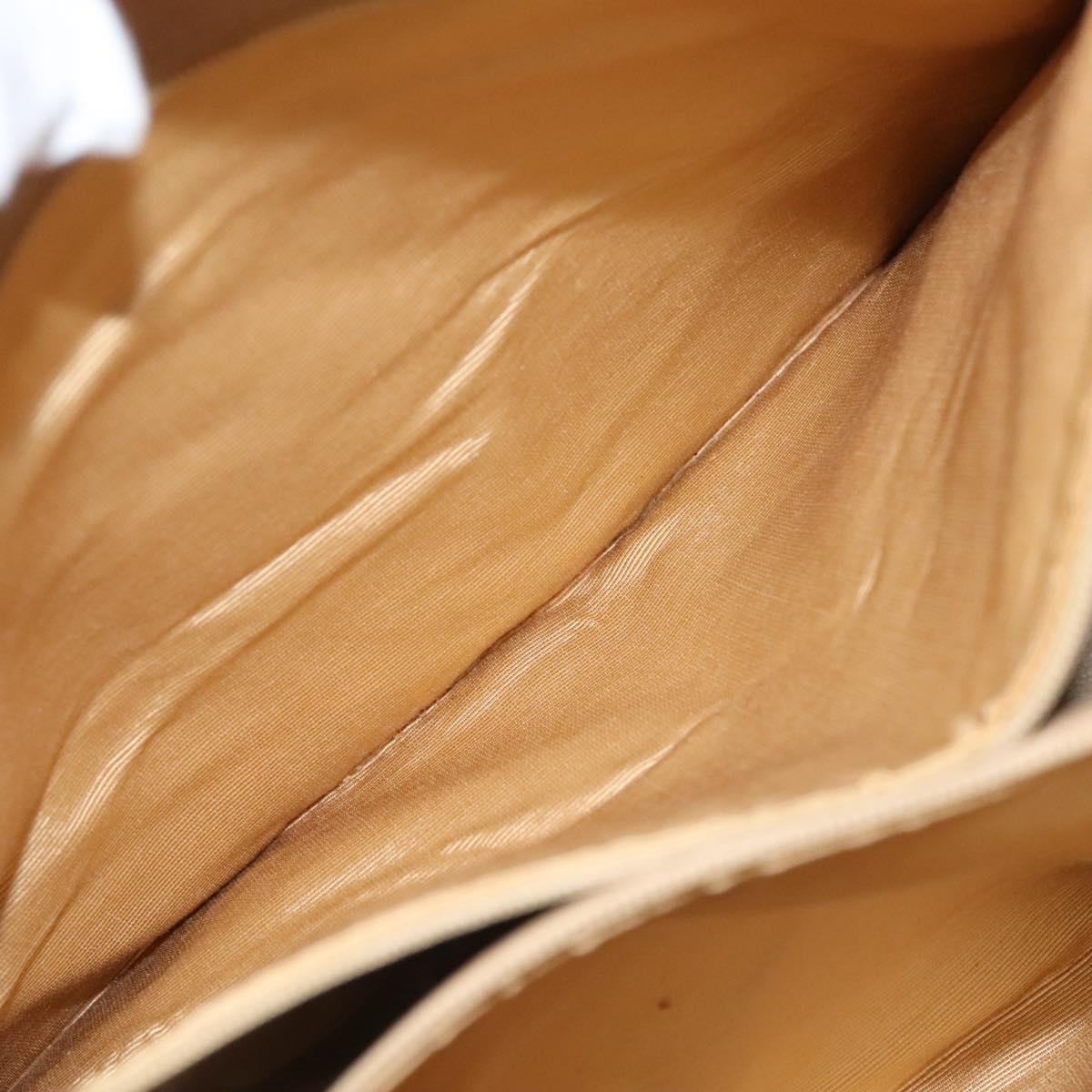 CHANEL Shoulder Bag Calf Skin Beige CC Auth bs24445