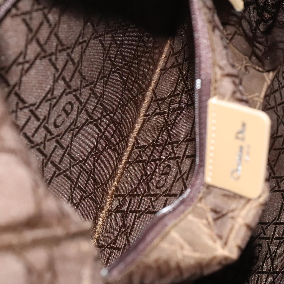 Christian Dior Backpack Nylon Beige Silver Auth bs24452