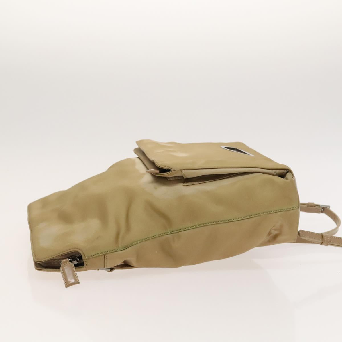 Christian Dior Backpack Nylon Beige Silver Auth bs24452