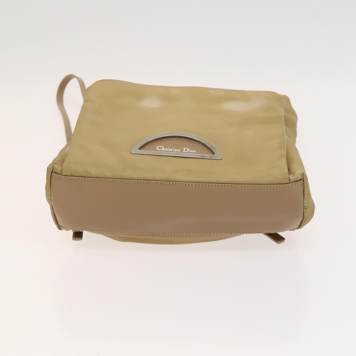 Christian Dior Backpack Nylon Beige Silver Auth bs24452