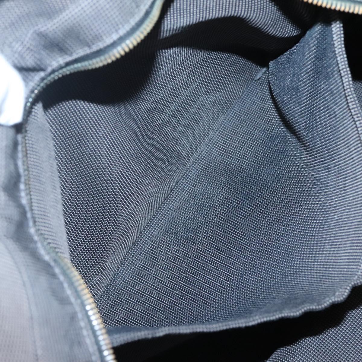 HERMES Her Line MM Hand Bag Canvas Gray Silver Auth bs24473