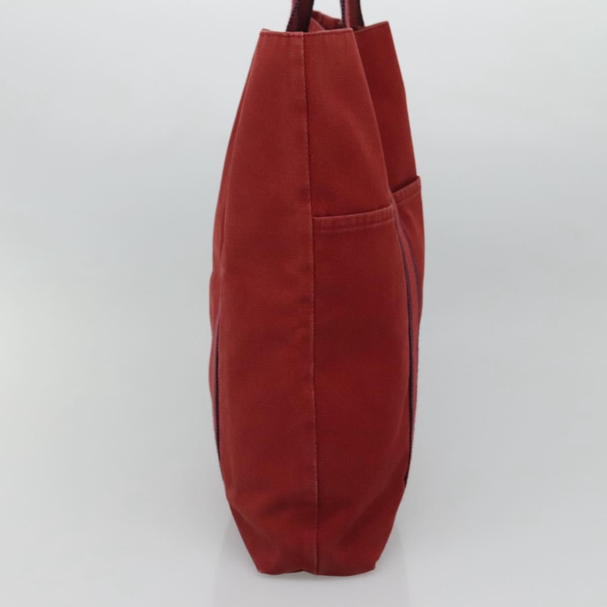 HERMES Fourre Tout cabas Tote Bag Canvas Red Navy Auth bs24477