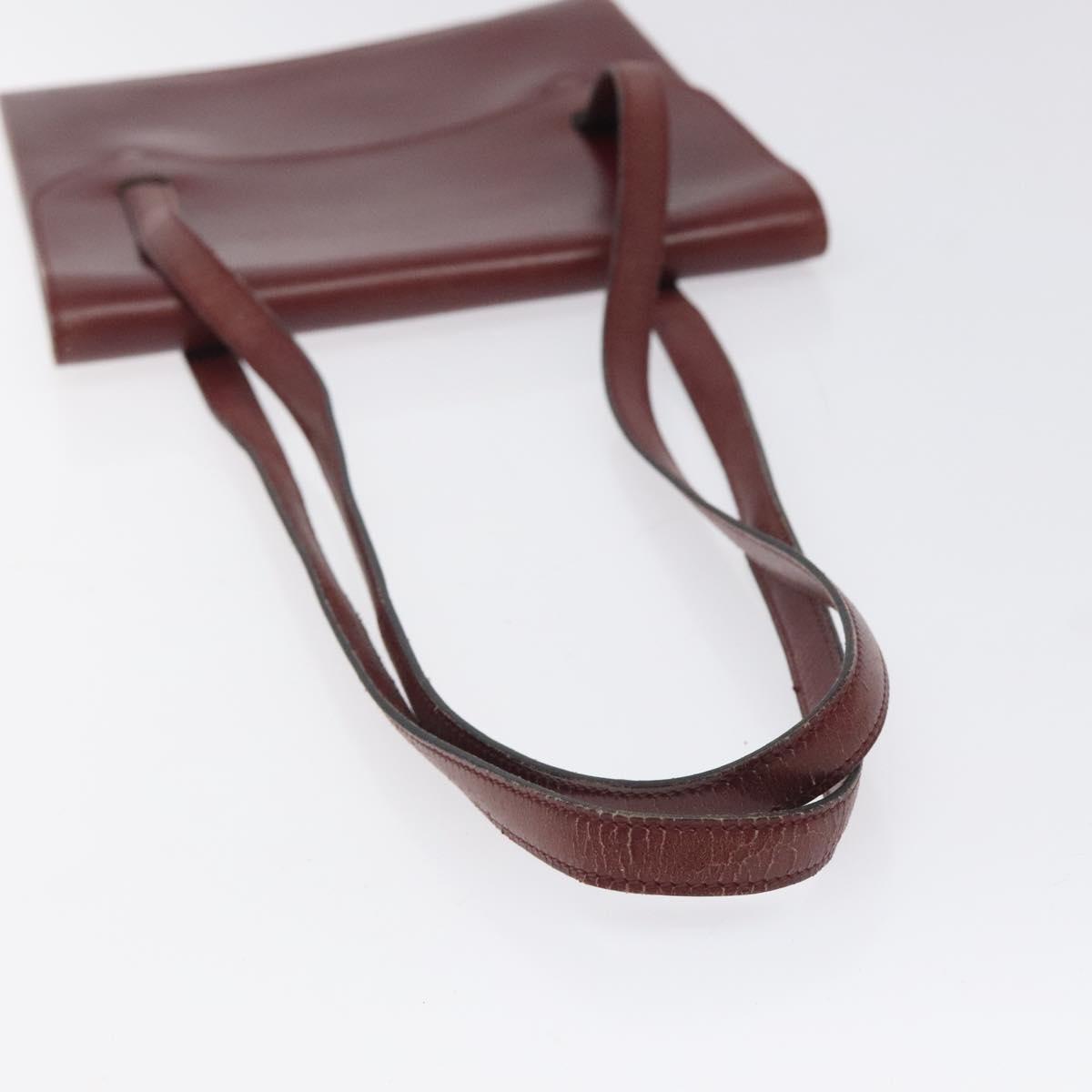 HERMES Shoulder Bag Leather Red Auth bs24478