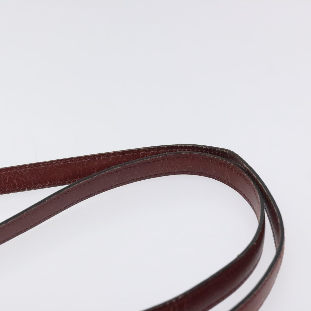 HERMES Shoulder Bag Leather Red Auth bs24478