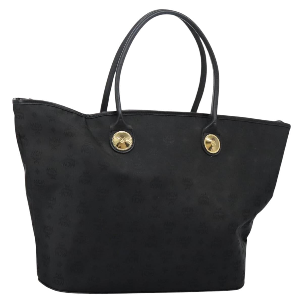 MCM Tote Bag Nylon Black Auth bs24480