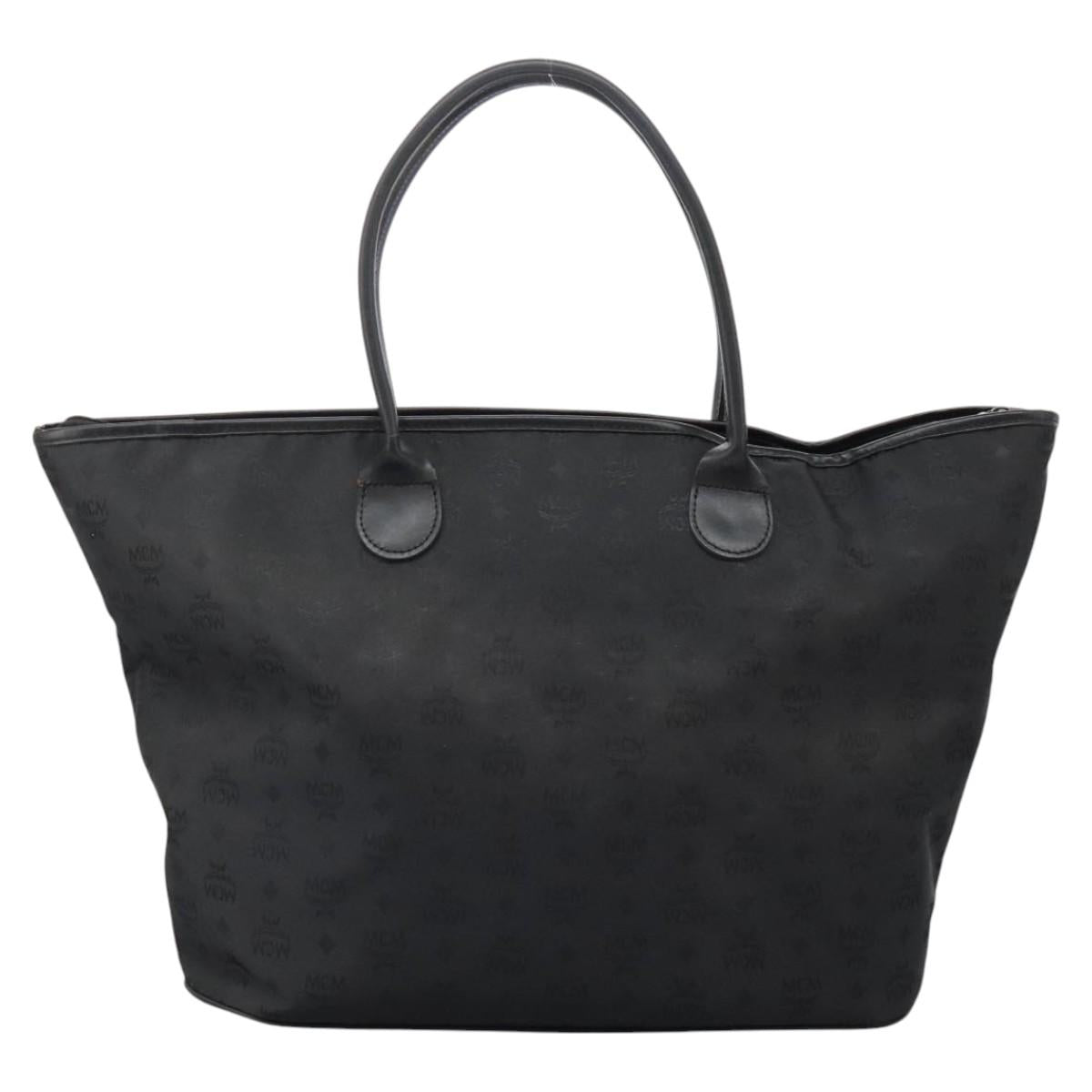 MCM Tote Bag Nylon Black Auth bs24480