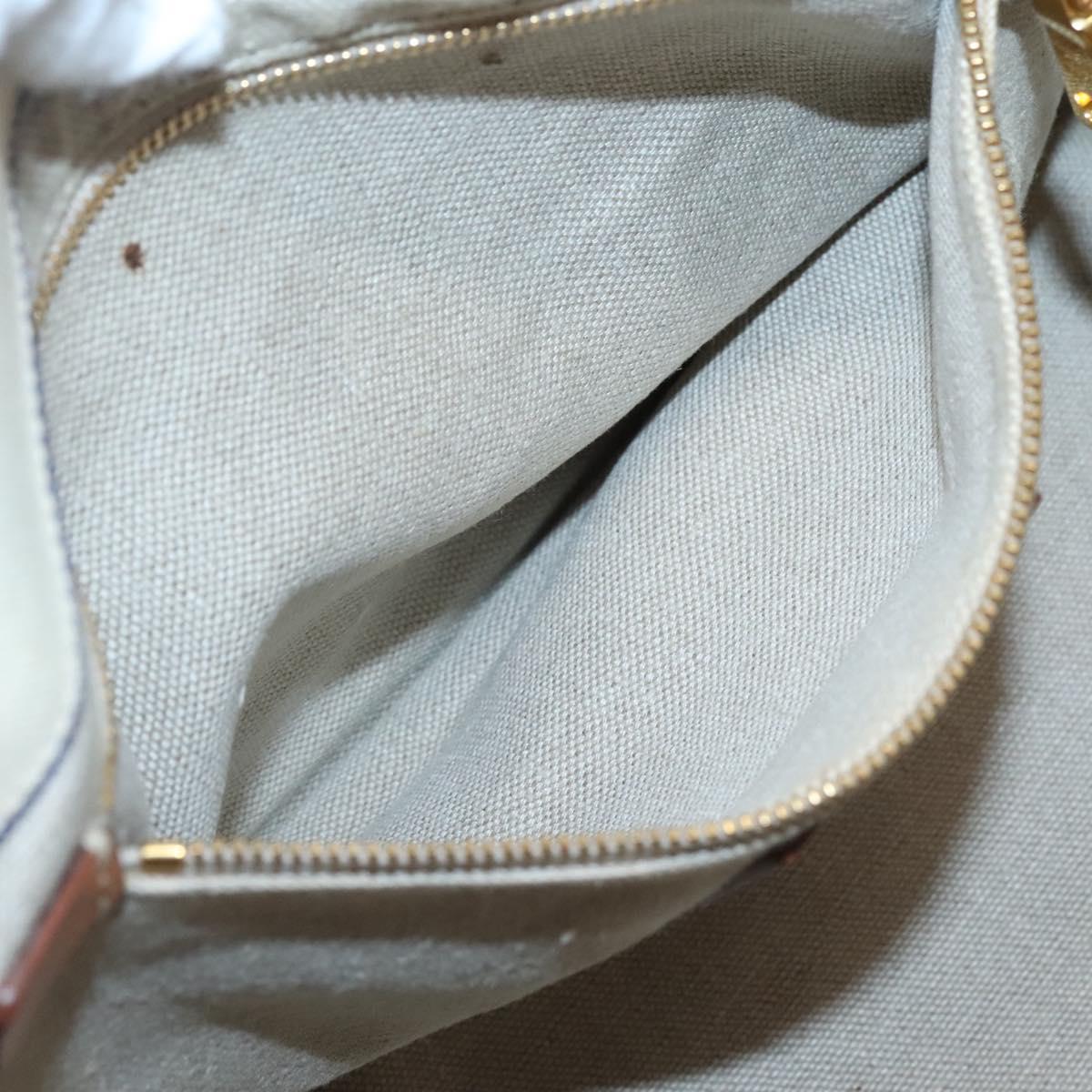 PRADA Canapa GM Hand Bag Canvas Blue Gold Auth bs24485