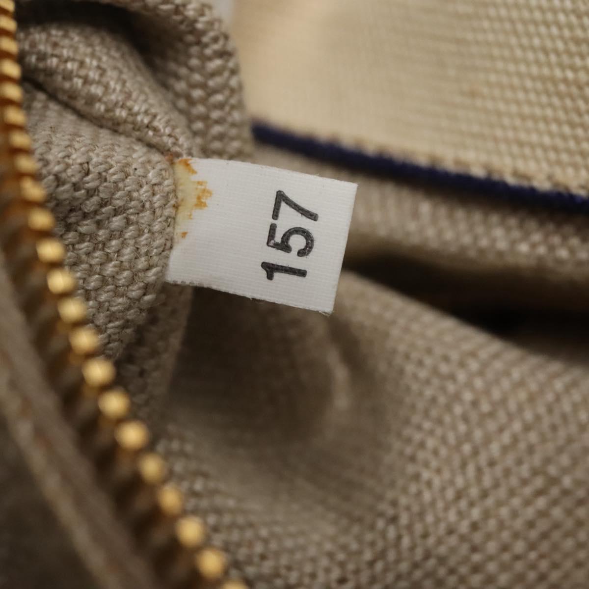 PRADA Canapa GM Hand Bag Canvas Blue Gold Auth bs24485