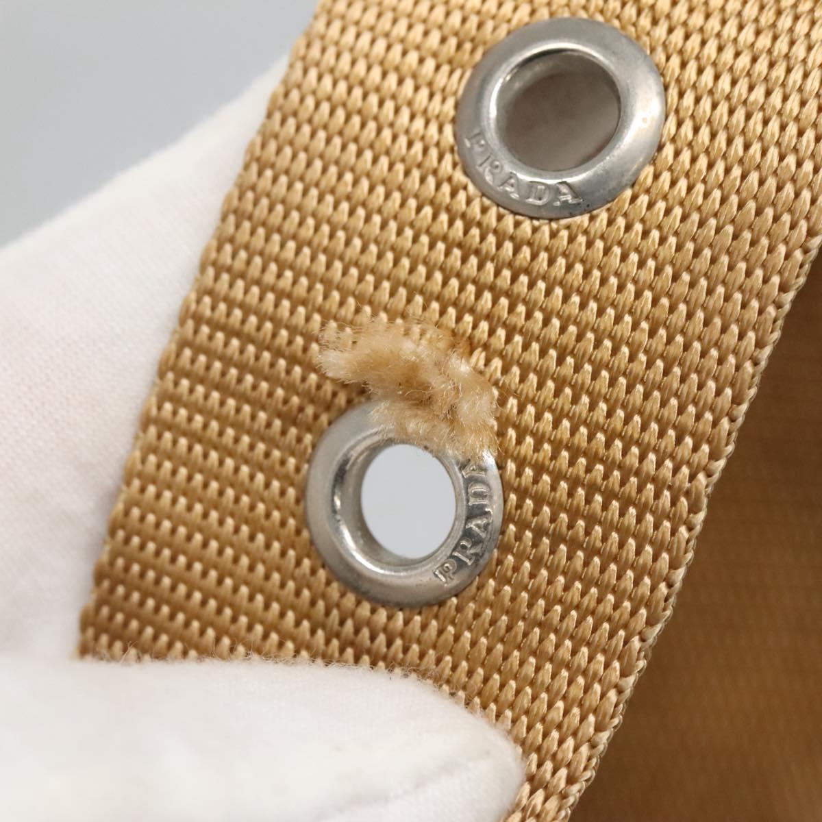 PRADA Shoulder Bag Nylon Orange Silver Auth bs24487