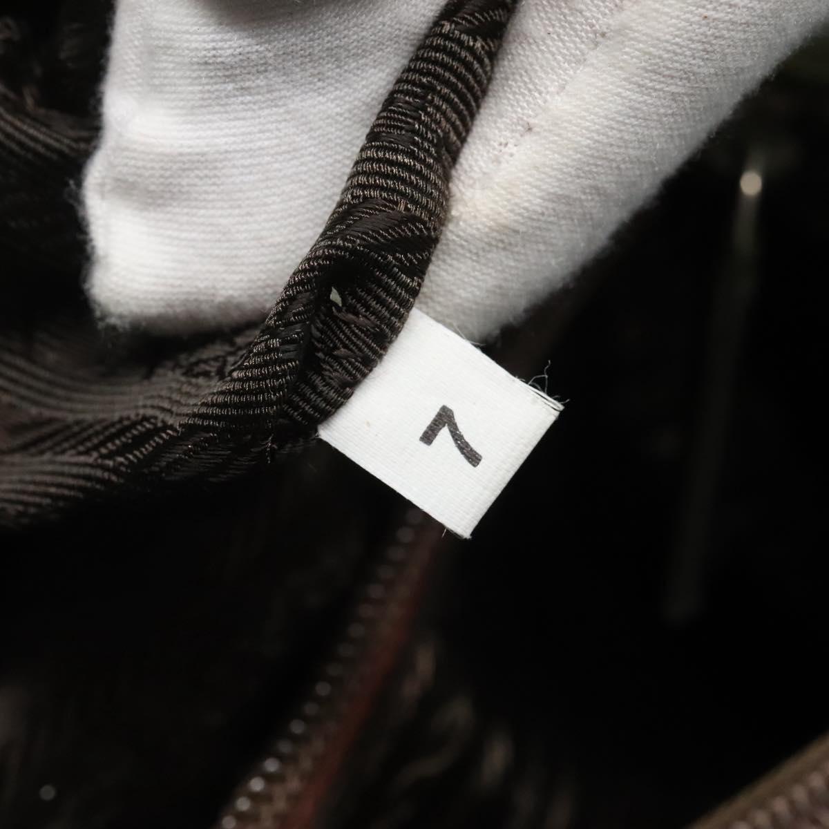 PRADA Shoulder Bag Nylon Khaki Silver Auth bs24489