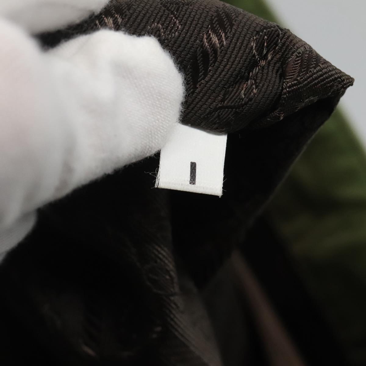 PRADA Shoulder Bag Nylon Khaki Silver Auth bs24489