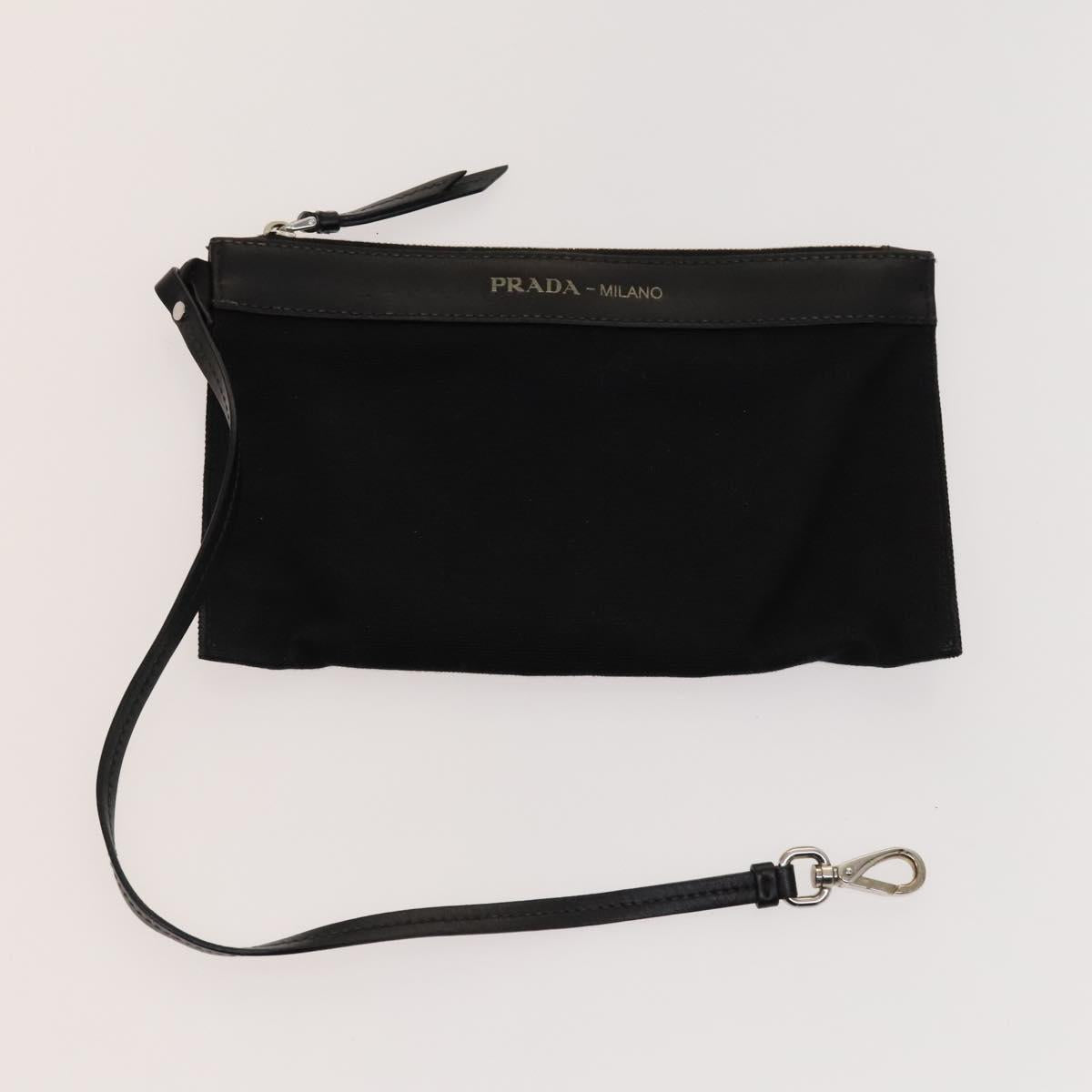 PRADA Hand Bag Denim Blue Silver Auth bs24491