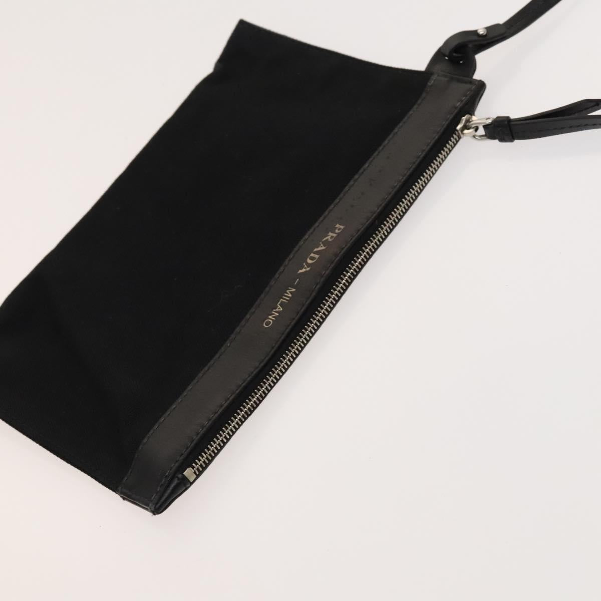 PRADA Hand Bag Denim Blue Silver Auth bs24491