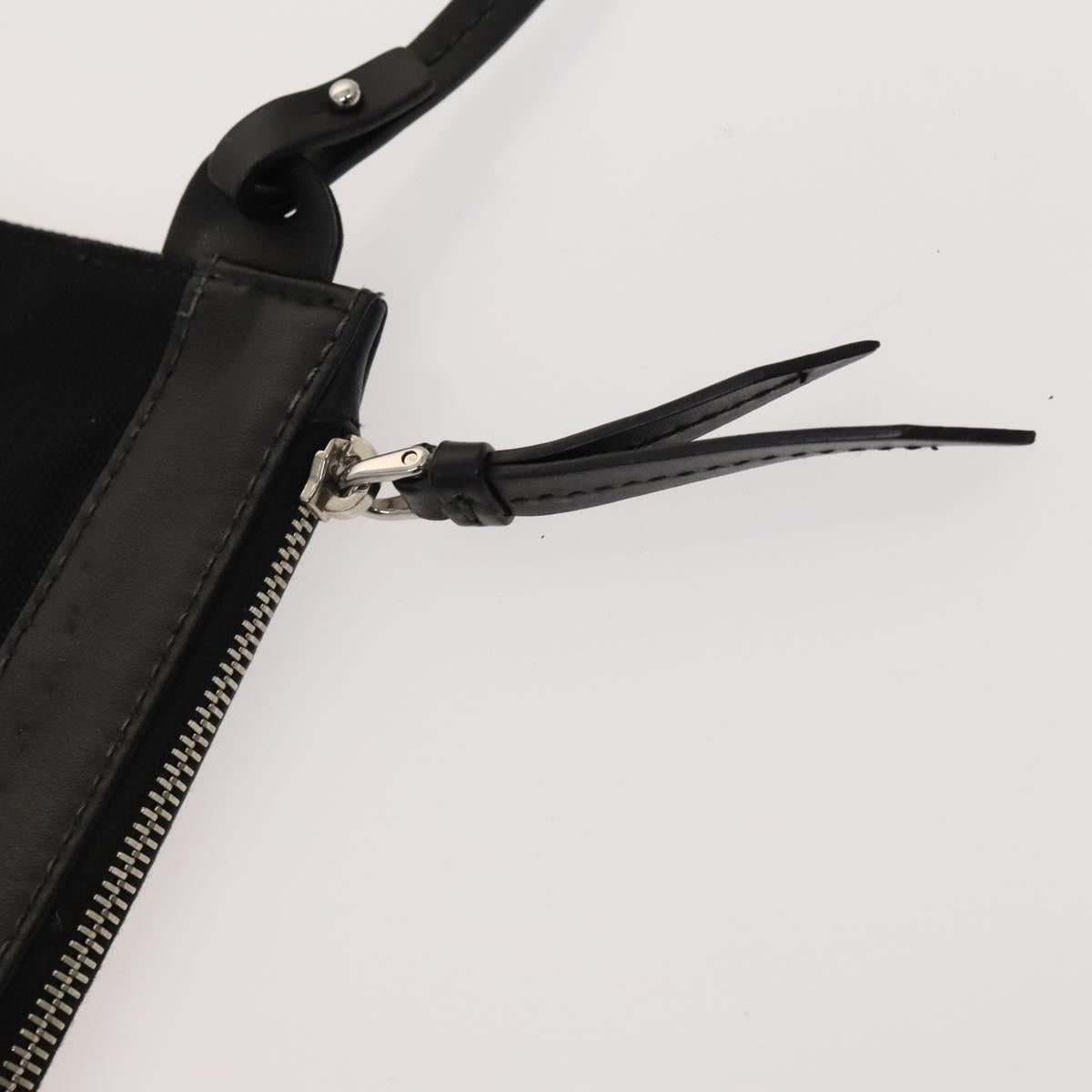 PRADA Hand Bag Denim Blue Silver Auth bs24491