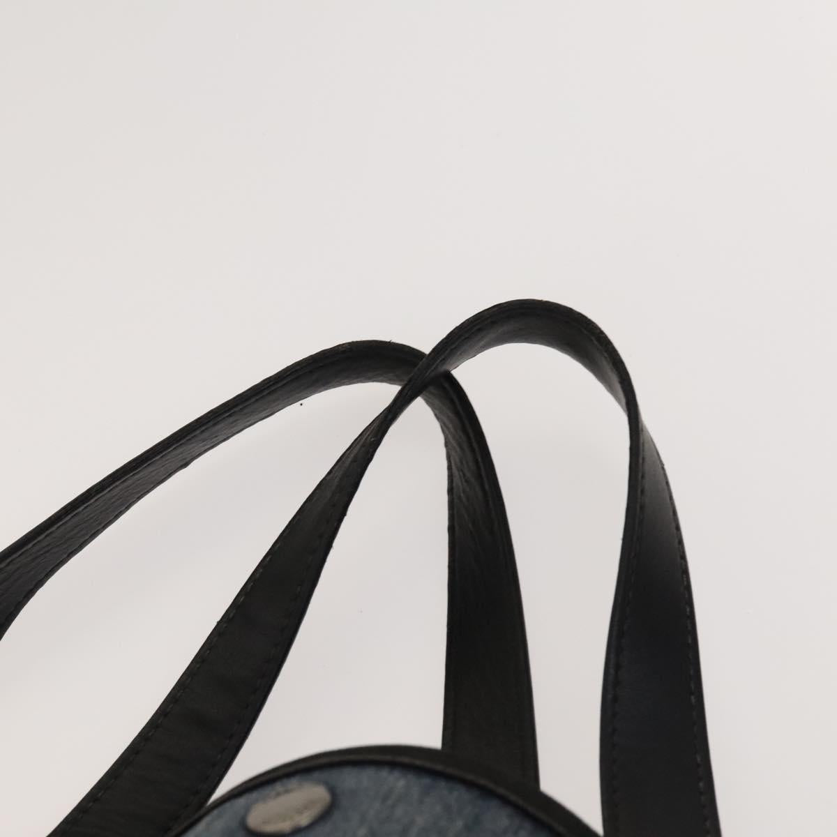 PRADA Hand Bag Denim Blue Silver Auth bs24491