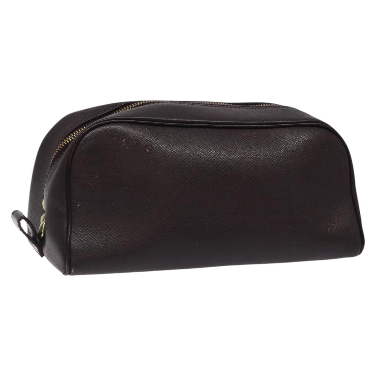 LOUIS VUITTON Taiga Trousse Toilette PM Clutch Bag Ardoise M30224 Auth bs24493