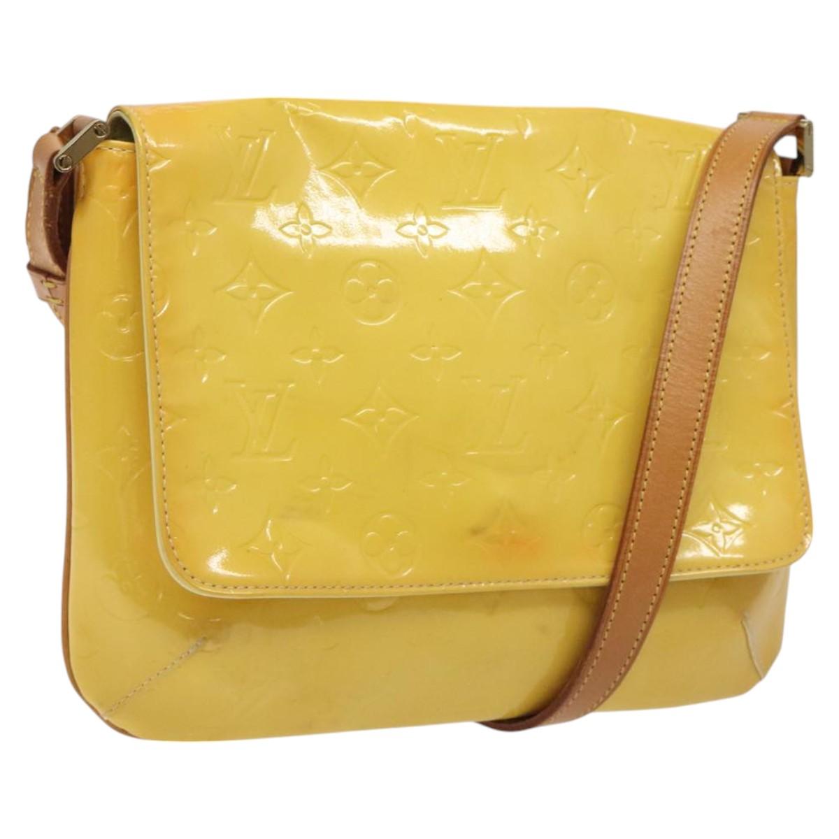 LOUIS VUITTON Monogram Vernis Thompson Street Bag Yellow M91071 LV Auth bs24506