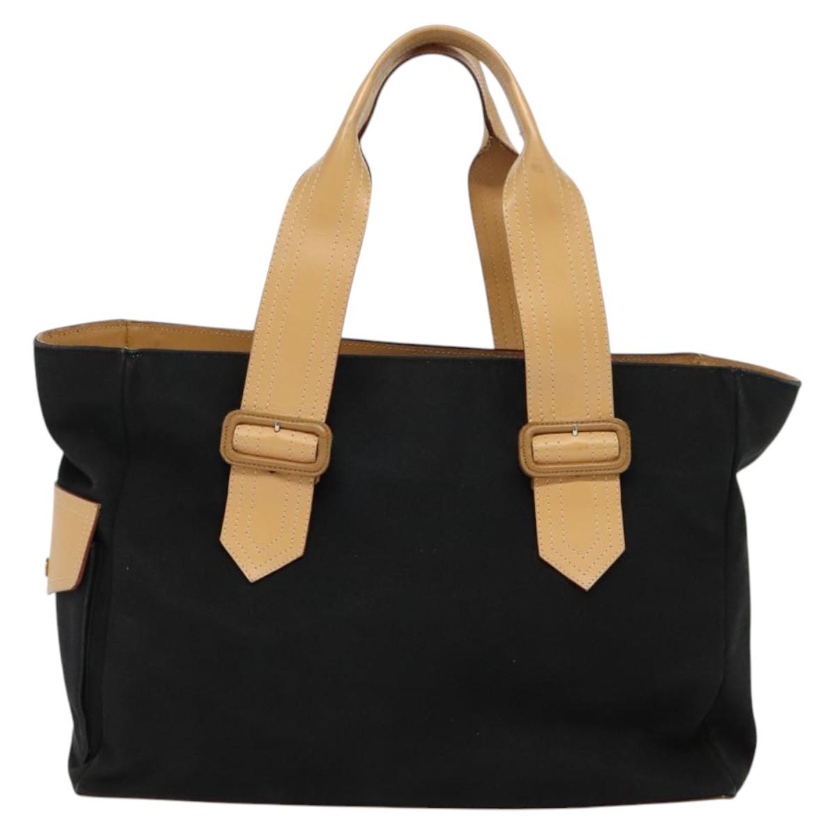 BURBERRY Tote Bag Canvas Black Auth bs24518