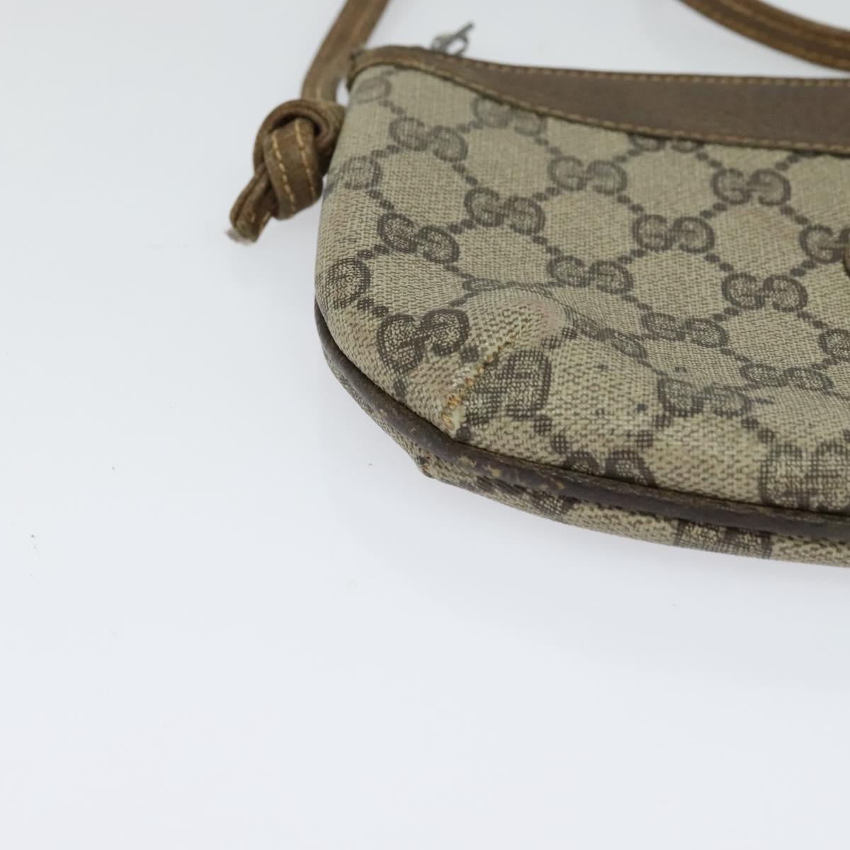 GUCCI GG Supreme Shoulder Bag PVC Leather Beige Gold 73 001 4642 Auth bs24520