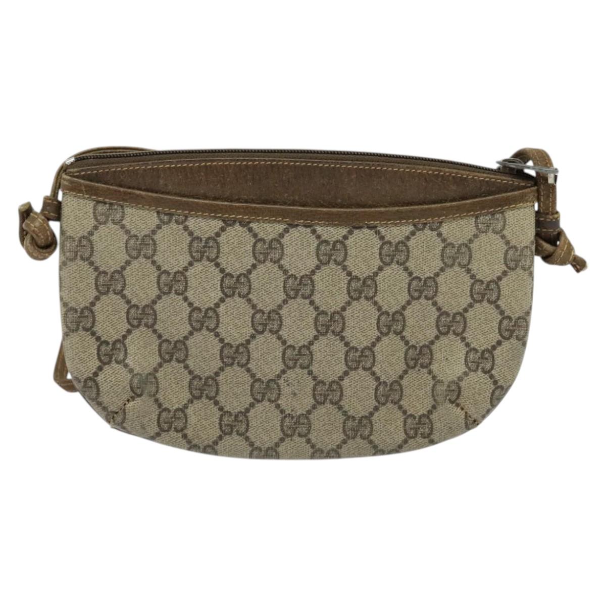 GUCCI GG Supreme Shoulder Bag PVC Leather Beige Gold 73 001 4642 Auth bs24520