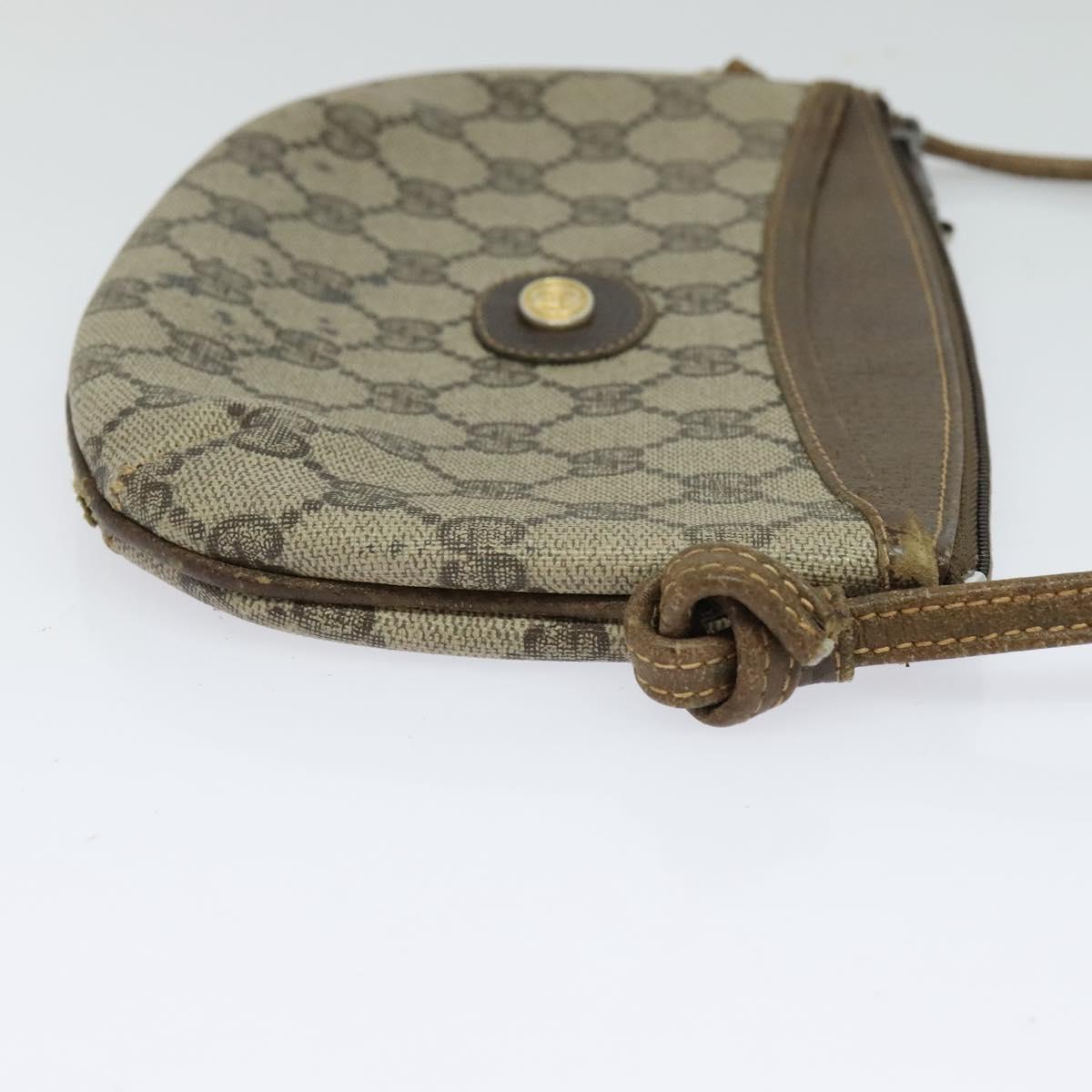 GUCCI GG Supreme Shoulder Bag PVC Leather Beige Gold 73 001 4642 Auth bs24520