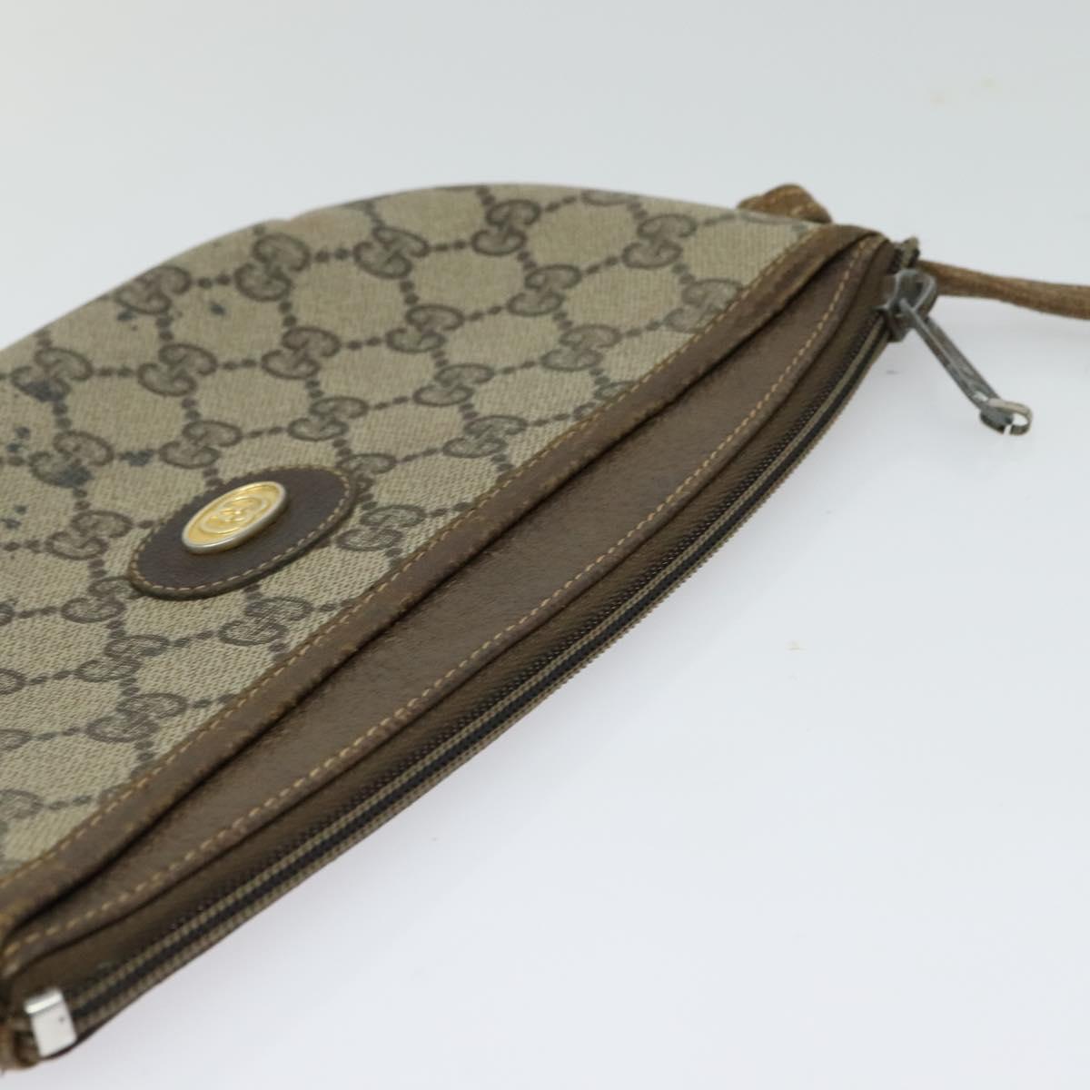 GUCCI GG Supreme Shoulder Bag PVC Leather Beige Gold 73 001 4642 Auth bs24520