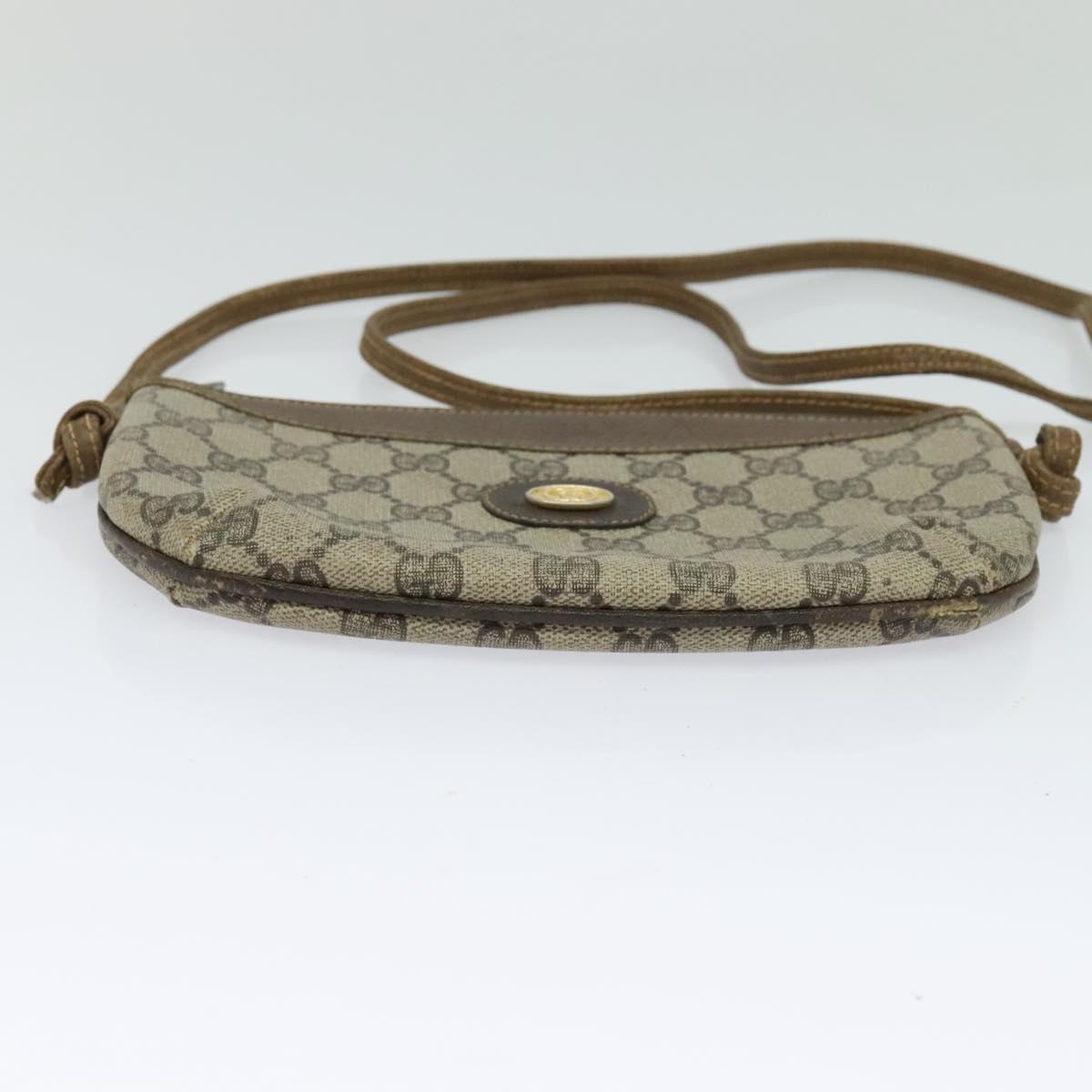 GUCCI GG Supreme Shoulder Bag PVC Leather Beige Gold 73 001 4642 Auth bs24520