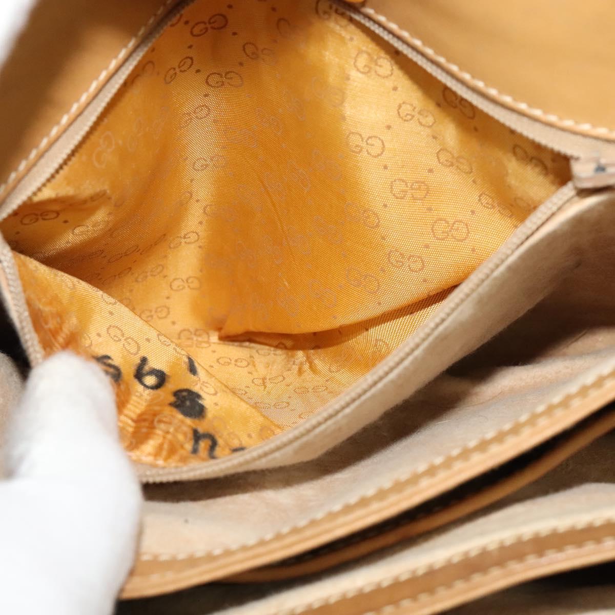 GUCCI Micro GG Supreme Shoulder Bag PVC Leather Beige 001 406 1780 Auth bs24523