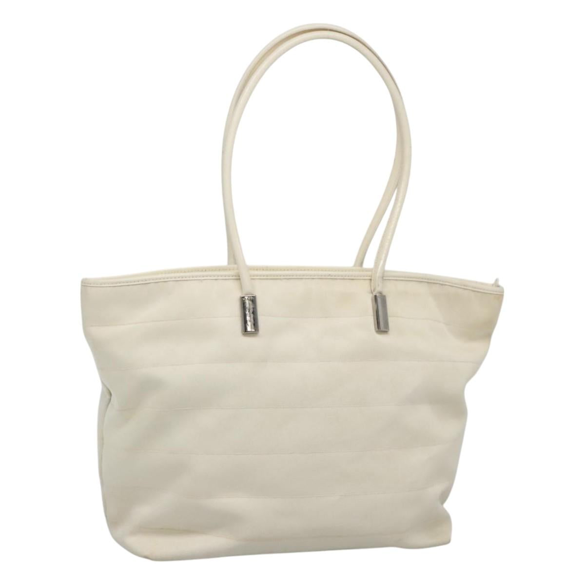 GUCCI Shoulder Bag Nylon White 002 123 0456 Auth bs24524