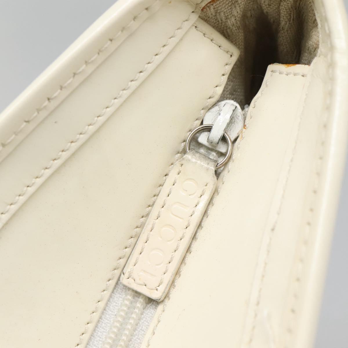 GUCCI Shoulder Bag Nylon White 002 123 0456 Auth bs24524