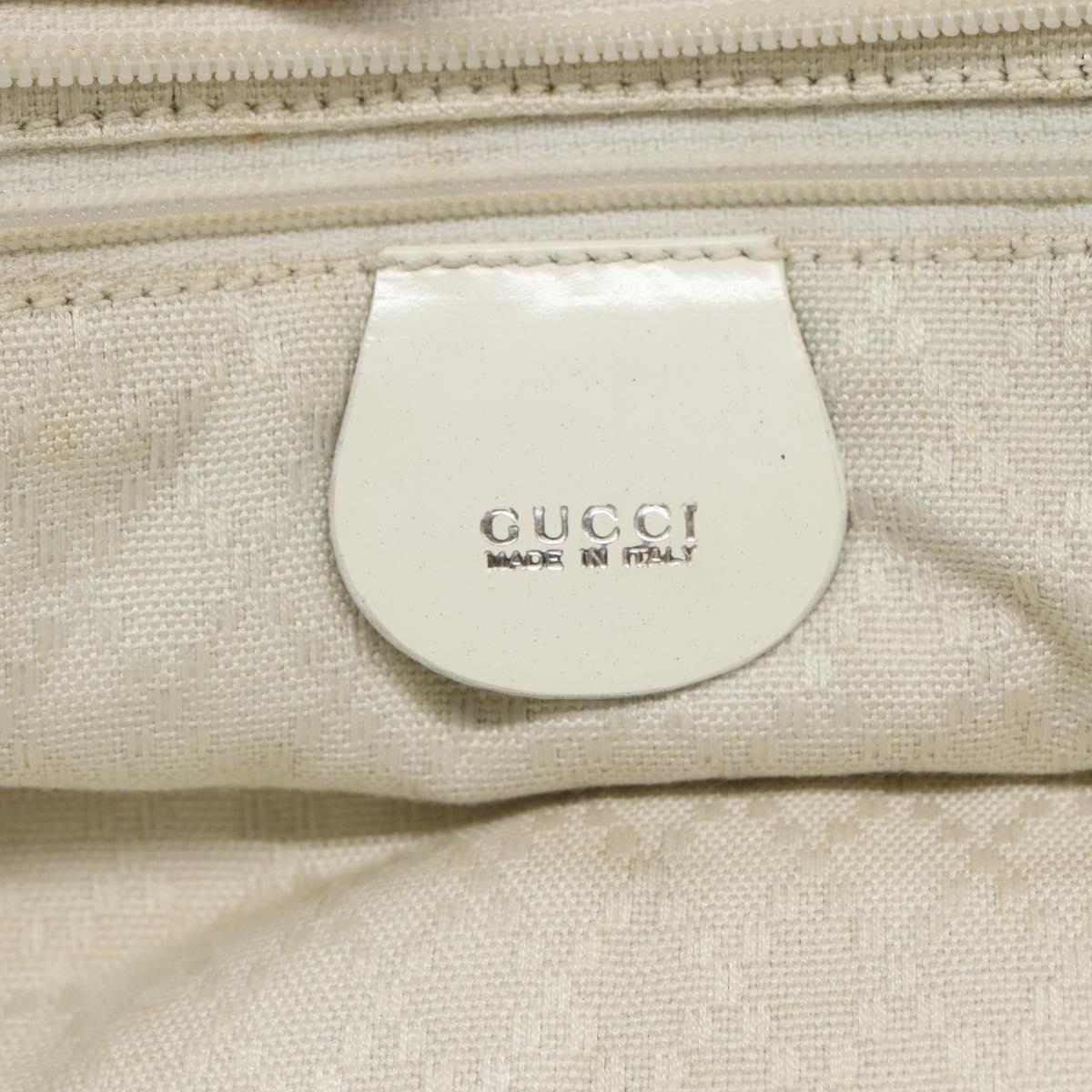 GUCCI Shoulder Bag Nylon White 002 123 0456 Auth bs24524