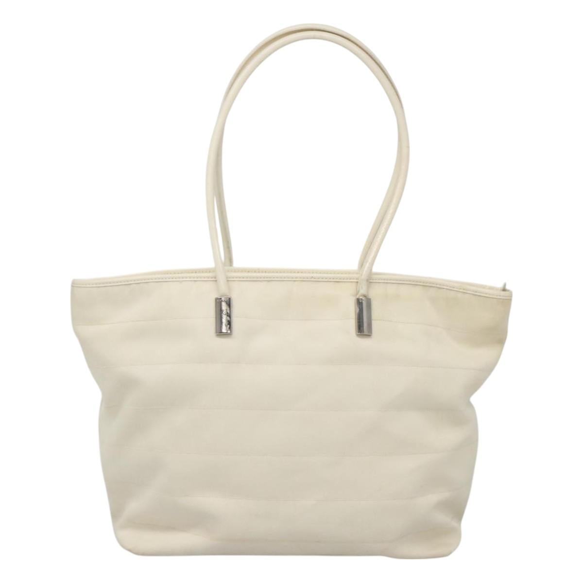 GUCCI Shoulder Bag Nylon White 002 123 0456 Auth bs24524