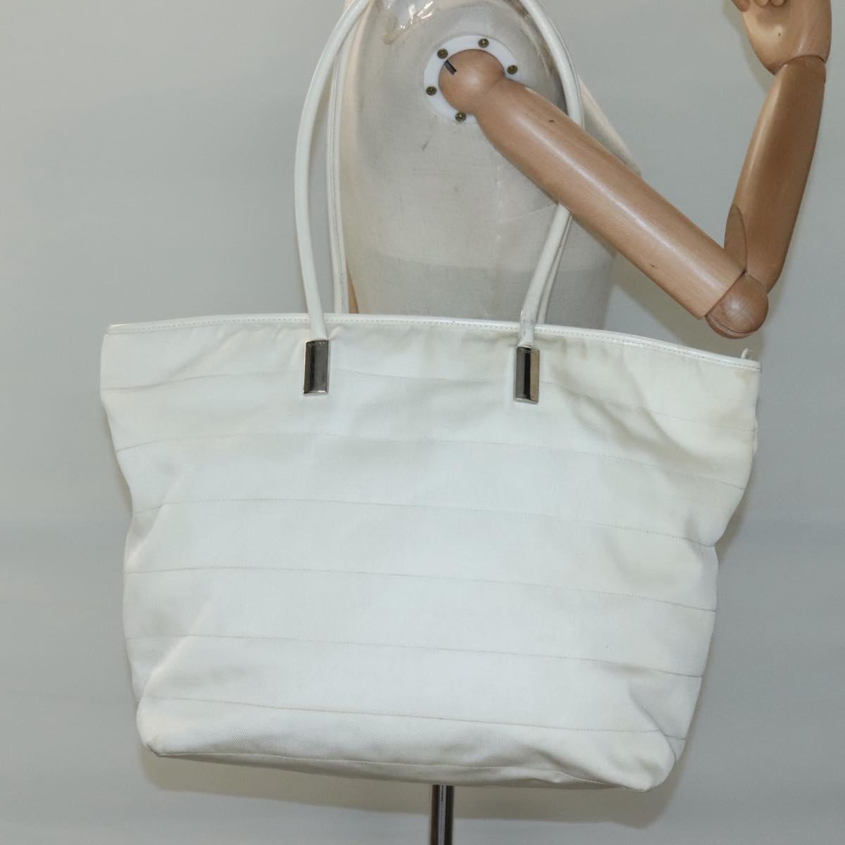 GUCCI Shoulder Bag Nylon White 002 123 0456 Auth bs24524