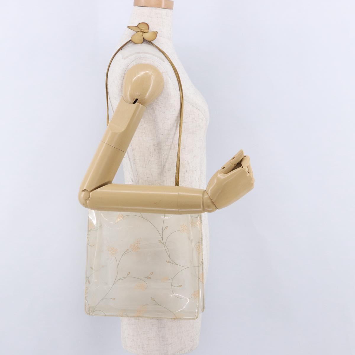 CHANEL Shoulder Bag Vinyl Beige CC Auth bs24548