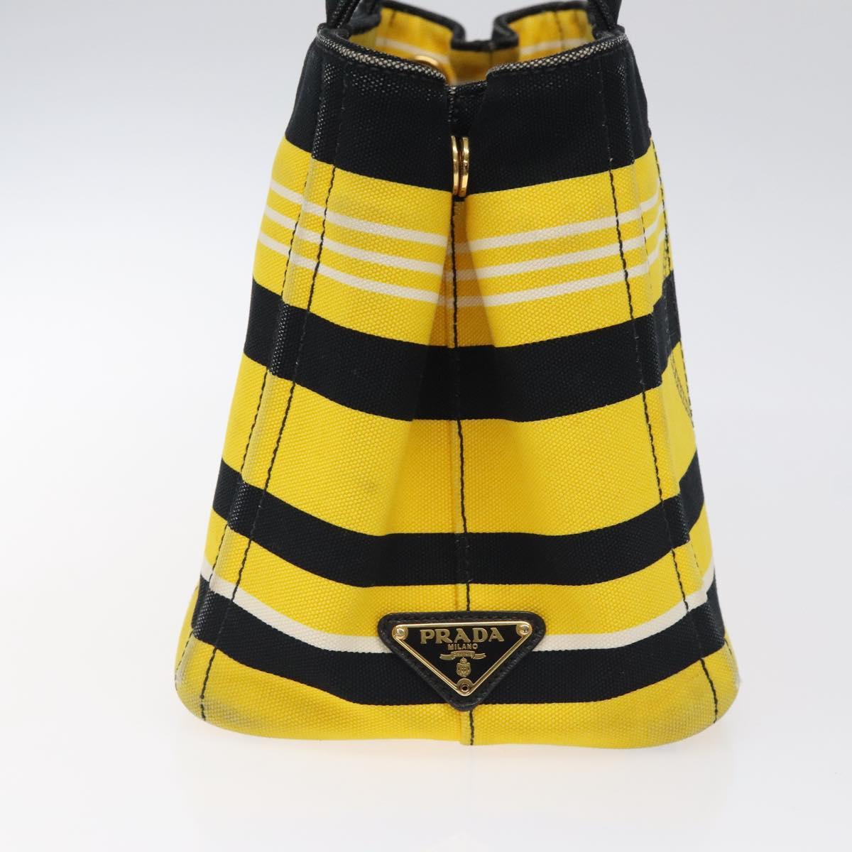 PRADA Kanapa PM Hand Bag Canvas Yellow Gold Auth bs24550