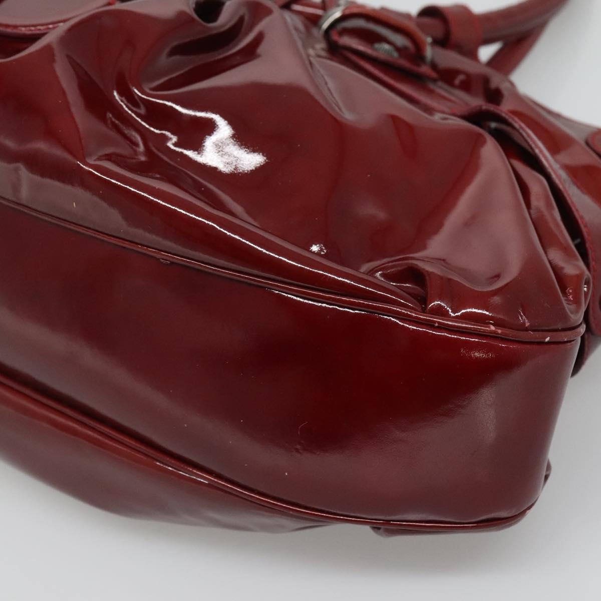 Salvatore Ferragamo Shoulder Bag Enamel Red Auth bs24562
