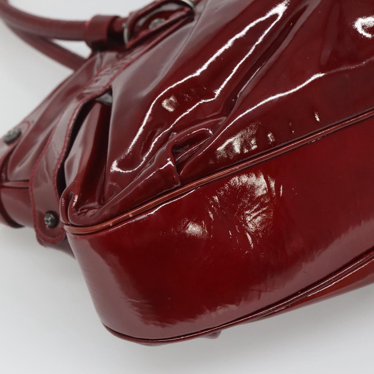 Salvatore Ferragamo Shoulder Bag Enamel Red Auth bs24562