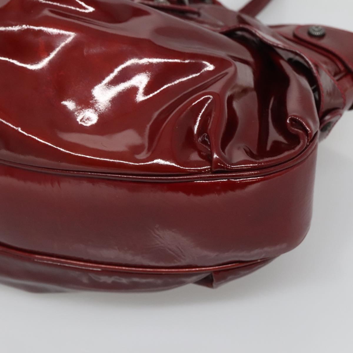 Salvatore Ferragamo Shoulder Bag Enamel Red Auth bs24562
