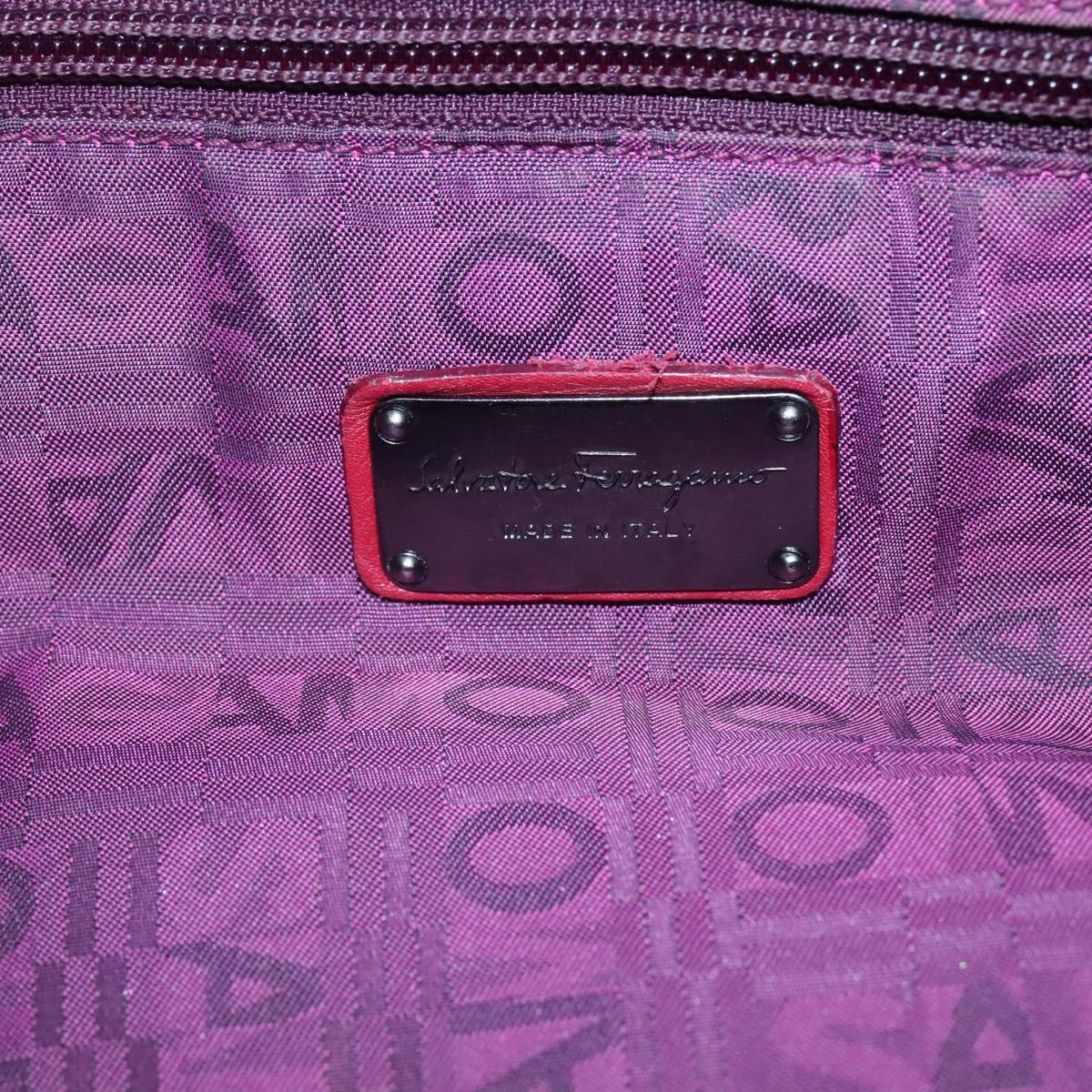 Salvatore Ferragamo Shoulder Bag Enamel Red Auth bs24562