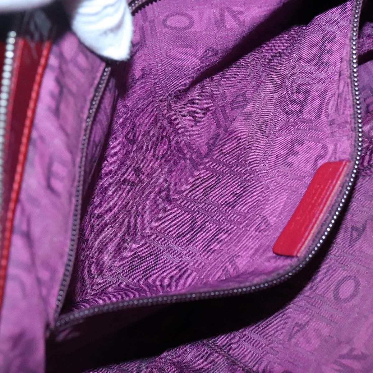 Salvatore Ferragamo Shoulder Bag Enamel Red Auth bs24562