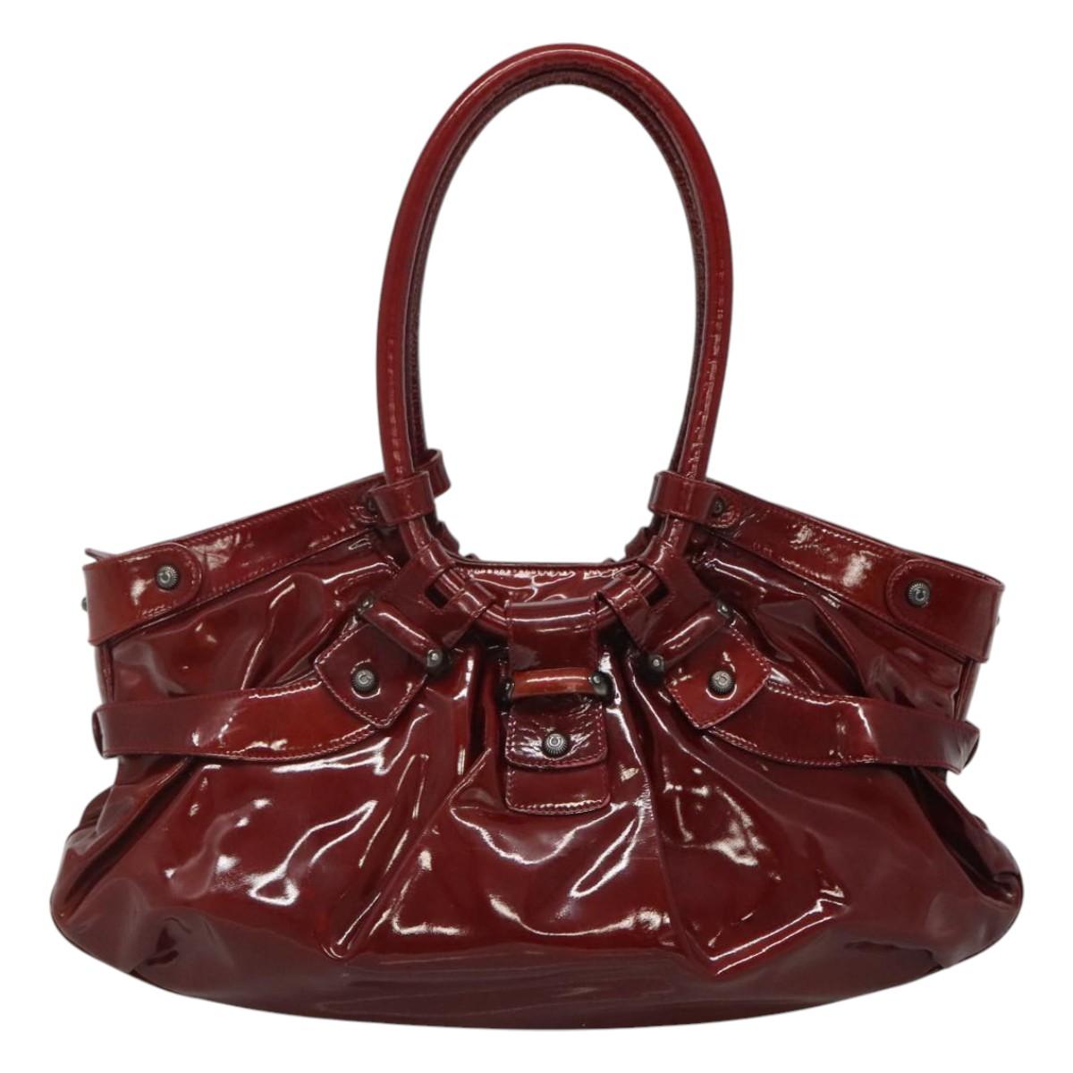 Salvatore Ferragamo Shoulder Bag Enamel Red Auth bs24562