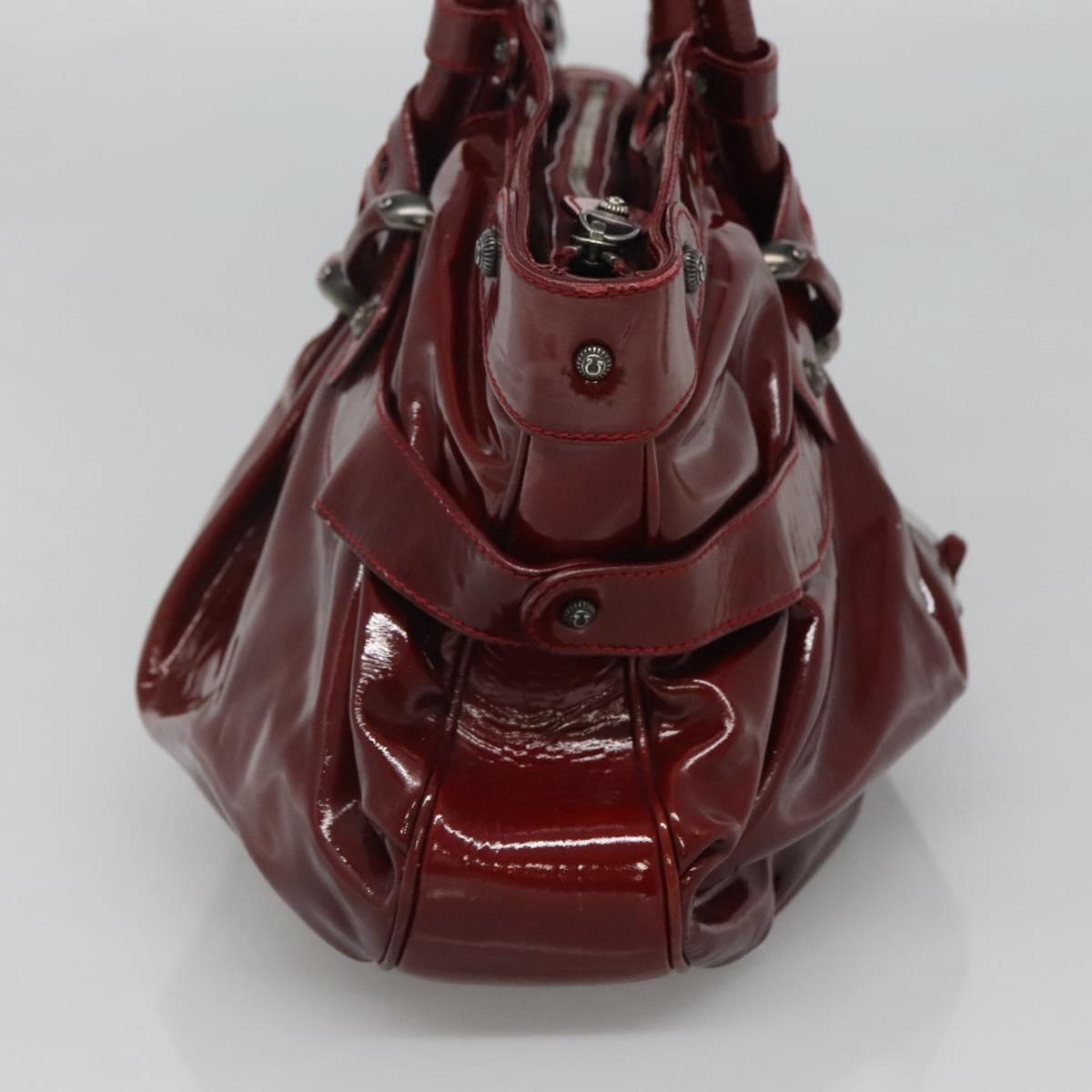Salvatore Ferragamo Shoulder Bag Enamel Red Auth bs24562
