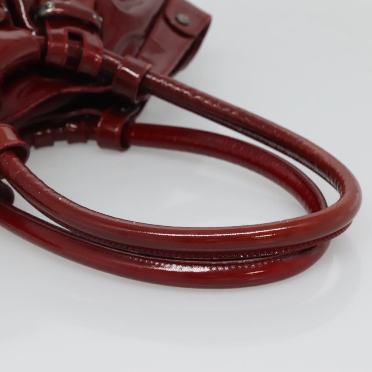 Salvatore Ferragamo Shoulder Bag Enamel Red Auth bs24562