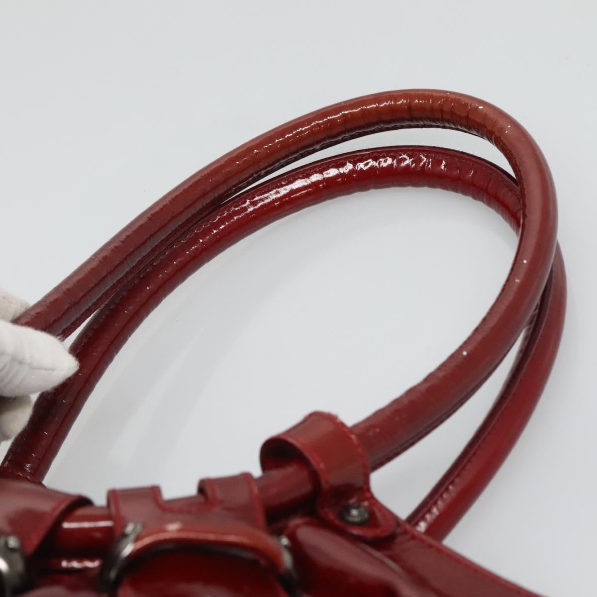 Salvatore Ferragamo Shoulder Bag Enamel Red Auth bs24562