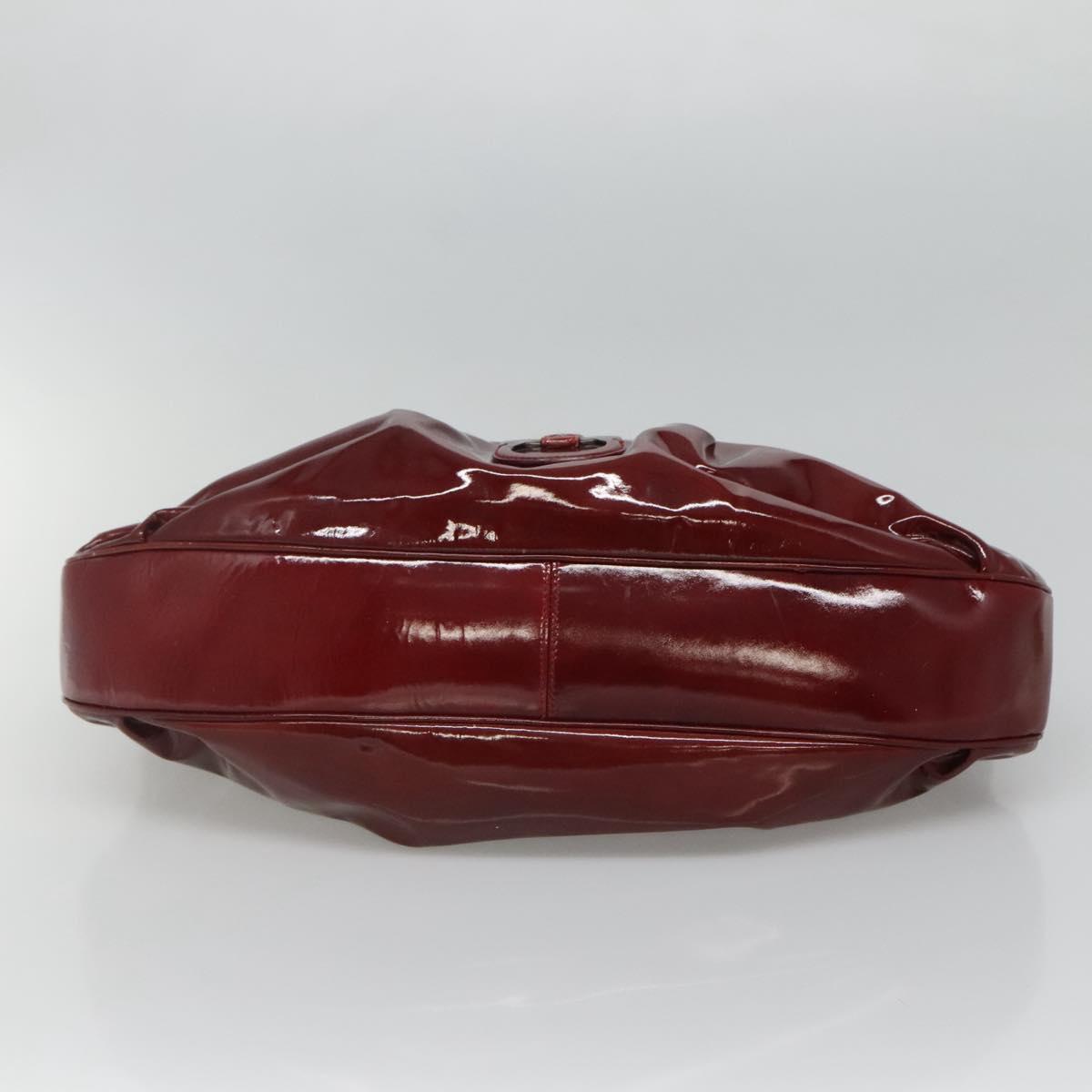 Salvatore Ferragamo Shoulder Bag Enamel Red Auth bs24562