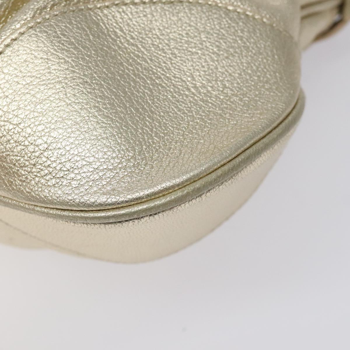 Salvatore Ferragamo Gancini Shoulder Bag Leather Gold Tone Auth bs24563